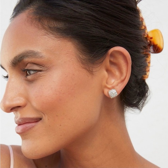 Kate Spade - Square Stud Earrings Opal Glitter Earrings backings included - Picture 2 of 5